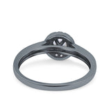 Art Deco Wedding Ring Band Round Pave Simulated Cubic Zirconia 925 Sterling Silver (8mm)