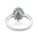Art Deco Marquise Wedding Ring Simulated Cubic Zirconia 925 Sterling Silver