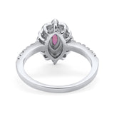 Art Deco Marquise Wedding Ring Simulated Cubic Zirconia 925 Sterling Silver