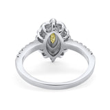 Art Deco Marquise Wedding Ring Simulated Cubic Zirconia 925 Sterling Silver