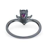 Art Deco Engagement Ring Marquise Simulated Cubic Zirconia 925 Sterling Silver