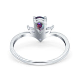 Art Deco Engagement Ring Marquise Simulated Cubic Zirconia 925 Sterling Silver