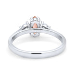 Three Stone Wedding Ring Simulated Cubic Zirconia 925 Sterling Silver