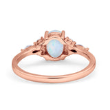 Art Deco Oval Wedding Ring Marquise Simulated Cubic Zirconia 925 Sterling Silver
