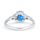 Art Deco Oval Wedding Ring Marquise Simulated Cubic Zirconia 925 Sterling Silver