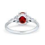 Art Deco Oval Wedding Ring Marquise Simulated Cubic Zirconia 925 Sterling Silver