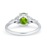 Art Deco Oval Wedding Ring Marquise Simulated Cubic Zirconia 925 Sterling Silver