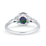 Art Deco Oval Wedding Ring Marquise Simulated Cubic Zirconia 925 Sterling Silver