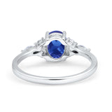 Art Deco Oval Wedding Ring Marquise Simulated Cubic Zirconia 925 Sterling Silver