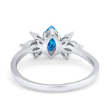 Art Deco Wedding Ring Marquise Simulated Cubic Zirconia 925 Sterling Silver