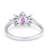 Art Deco Wedding Ring Marquise Simulated Cubic Zirconia 925 Sterling Silver