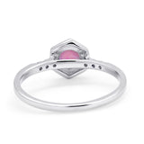 Wedding Ring Accent Vintage Round Simulated Cubic Zirconia 925 Sterling Silver