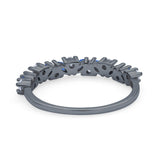 Wedding Band Eternity Ring Marquise Round Simulated Cubic Zirconia 925 Sterling Silver