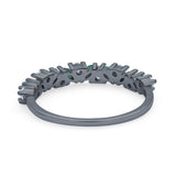 Wedding Band Eternity Ring Marquise Round Simulated Cubic Zirconia 925 Sterling Silver