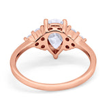 Art Deco Teardrop Engagement Ring Simulated Cubic Zirconia 925 Sterling Silver