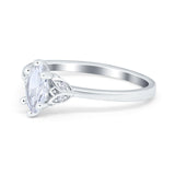 Marquise Art Deco Engagement Ring Simulated Cubic Zirconia 925 Sterling Silver