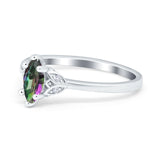 Marquise Art Deco Engagement Ring Simulated Cubic Zirconia 925 Sterling Silver