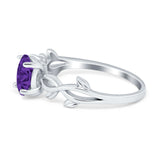 Oval Solitaire Art Deco Wedding Ring Simulated Cubic Zirconia 925 Sterling Silver