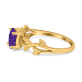 Oval Solitaire Art Deco Wedding Ring Simulated Cubic Zirconia 925 Sterling Silver