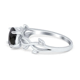 Oval Solitaire Art Deco Wedding Ring Simulated Cubic Zirconia 925 Sterling Silver