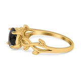 Oval Solitaire Art Deco Wedding Ring Simulated Cubic Zirconia 925 Sterling Silver