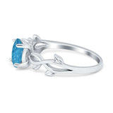 Oval Solitaire Art Deco Wedding Ring Simulated Cubic Zirconia 925 Sterling Silver