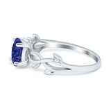 Oval Solitaire Art Deco Wedding Ring Simulated Cubic Zirconia 925 Sterling Silver