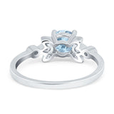 Vintage Style Round Simulated Cubic Zirconia Wedding Ring 925 Sterling Silver