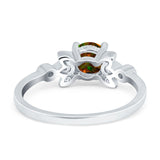 Vintage Style Round Simulated Cubic Zirconia Wedding Ring 925 Sterling Silver
