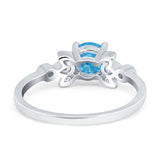 Vintage Style Round Simulated Cubic Zirconia Wedding Ring 925 Sterling Silver