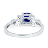 Vintage Style Round Simulated Cubic Zirconia Wedding Ring 925 Sterling Silver
