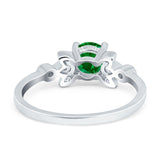Vintage Style Round Simulated Cubic Zirconia Wedding Ring 925 Sterling Silver