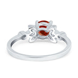 Vintage Style Round Simulated Cubic Zirconia Wedding Ring 925 Sterling Silver