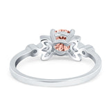 Vintage Style Round Simulated Cubic Zirconia Wedding Ring 925 Sterling Silver