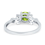 Vintage Style Round Simulated Cubic Zirconia Wedding Ring 925 Sterling Silver