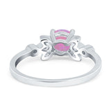 Vintage Style Round Simulated Cubic Zirconia Wedding Ring 925 Sterling Silver