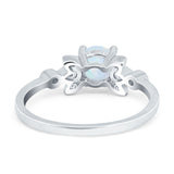Vintage Style Round Simulated Cubic Zirconia Wedding Ring 925 Sterling Silver