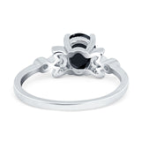 Vintage Style Oval Engagement Ring Simulated Cubic Zirconia 925 Sterling Silver