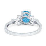 Vintage Style Oval Engagement Ring Simulated Cubic Zirconia 925 Sterling Silver