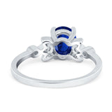 Vintage Style Oval Engagement Ring Simulated Cubic Zirconia 925 Sterling Silver