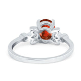 Vintage Style Oval Engagement Ring Simulated Cubic Zirconia 925 Sterling Silver