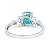 Vintage Style Oval Engagement Ring Simulated Cubic Zirconia 925 Sterling Silver
