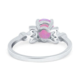 Vintage Style Oval Engagement Ring Simulated Cubic Zirconia 925 Sterling Silver