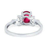 Vintage Style Oval Engagement Ring Simulated Cubic Zirconia 925 Sterling Silver