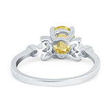 Vintage Style Oval Engagement Ring Simulated Cubic Zirconia 925 Sterling Silver