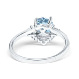 Vintage Round Engagement Ring Simulated Cubic Zirconia 925 Sterling Silver