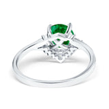 Vintage Round Engagement Ring Simulated Cubic Zirconia 925 Sterling Silver