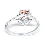 Vintage Round Engagement Ring Simulated Cubic Zirconia 925 Sterling Silver