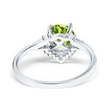 Vintage Round Engagement Ring Simulated Cubic Zirconia 925 Sterling Silver