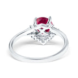 Vintage Round Engagement Ring Simulated Cubic Zirconia 925 Sterling Silver